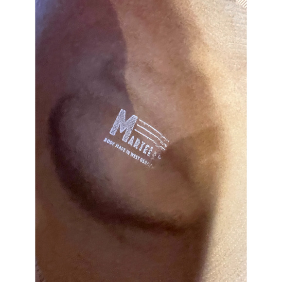 Womens Cloche Hat Bowler Hat Tan Faux Fur Mod Satin Sash Bow Germany 8" Vintage - Picture 2 of 9